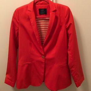 Zara coral blazer with gold buttons