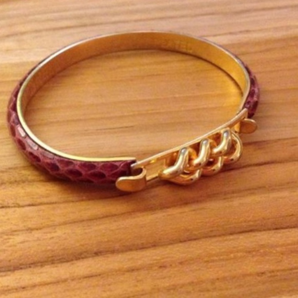 VITA red snakeskin bangle. 24 KT gold plated