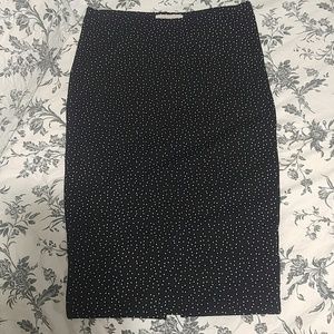 Phililospy poka dot pencil skirt.