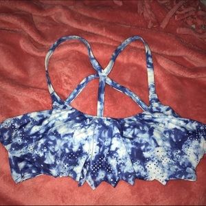 PINK Blue Tie-Die Bikini Top