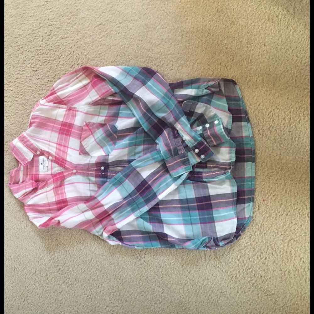 AMERICAN EAGLE- ombré flowy flannel