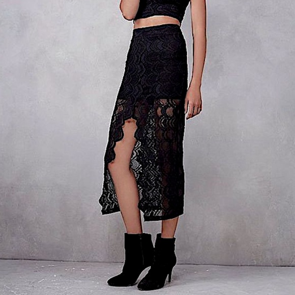 FREE PEOPLE Maxi Skirt Intricate Long Draped Swing  poshmark.com/closet/kreed324 - Picture 3 of 8