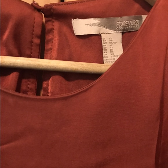FOREVER 21 SATIN RUST COLOR DRESS - Picture 3 of 4