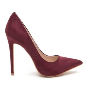 Burgundy Pointy Toe Heels