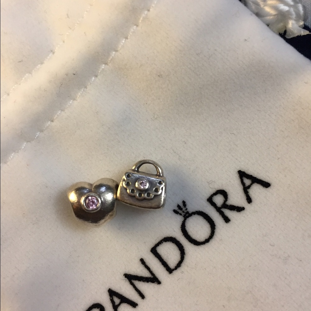 ‼️Authentic Pandora Pink CZ Heart & Clutch Charm‼️