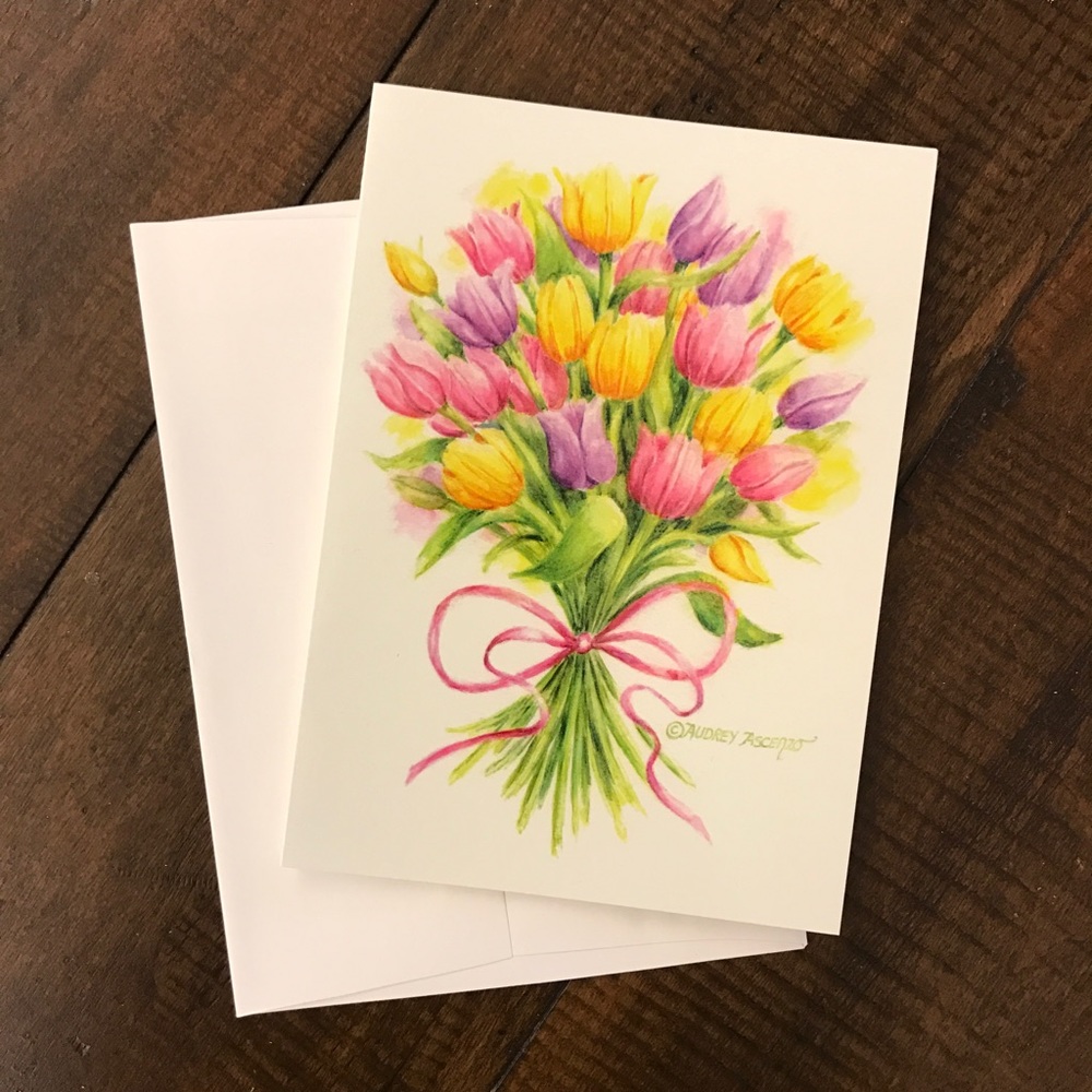 Easter Spring's Tulip Bouquet Greeting cards (30)