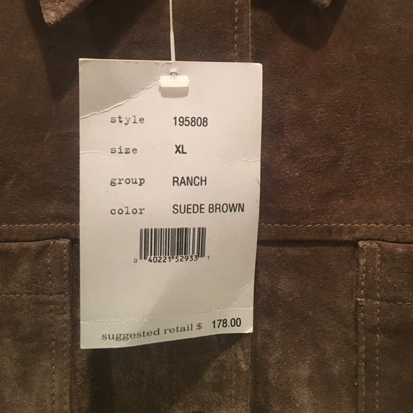 Brown Suede Shirt Jacket Size XL - Picture 2 of 3