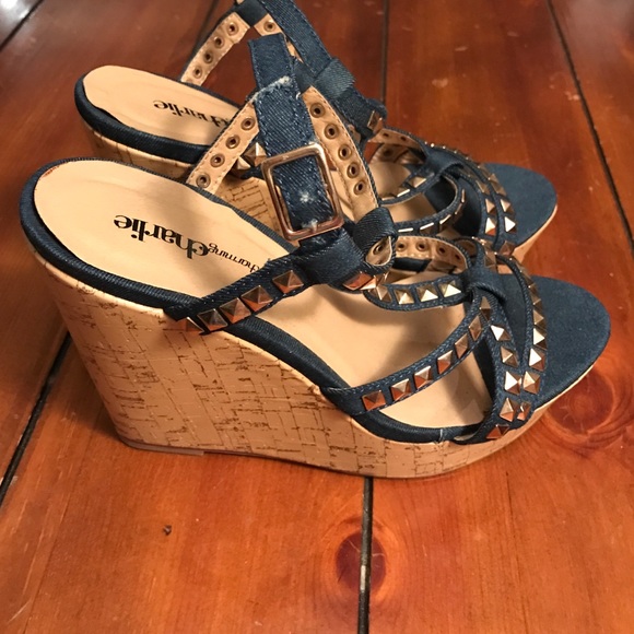 {Charming Charlie} Denim Wedges - Picture 2 of 2