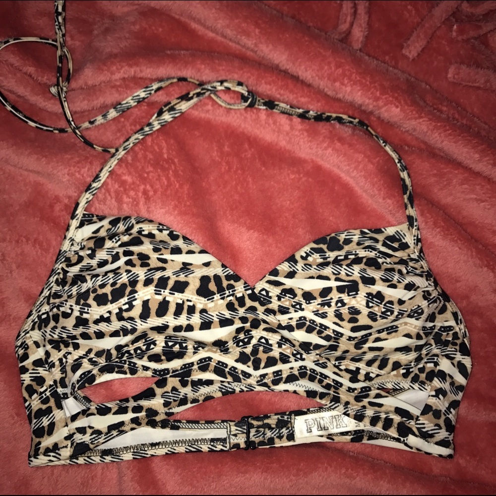 PINK Cheetah Bandau Bikini Top