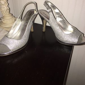 Silver Glitter Heels