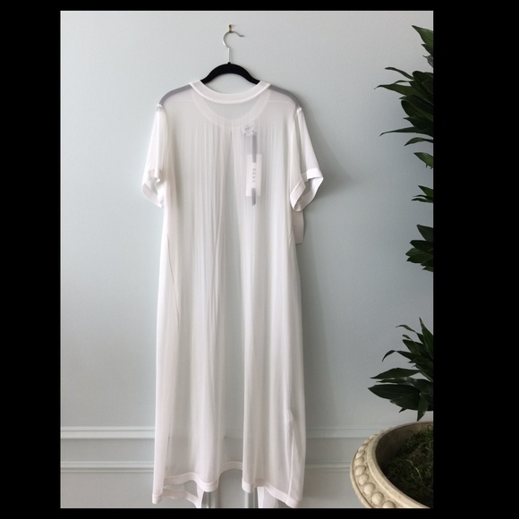 White Silk slit-back dress DKNY