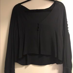 Navy blue boho shirt