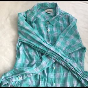 J. Crew Tops - j crew perfect button up plaid shirt size 2 J. Crew Tops - j crew perfect button up plaid shirt size 2