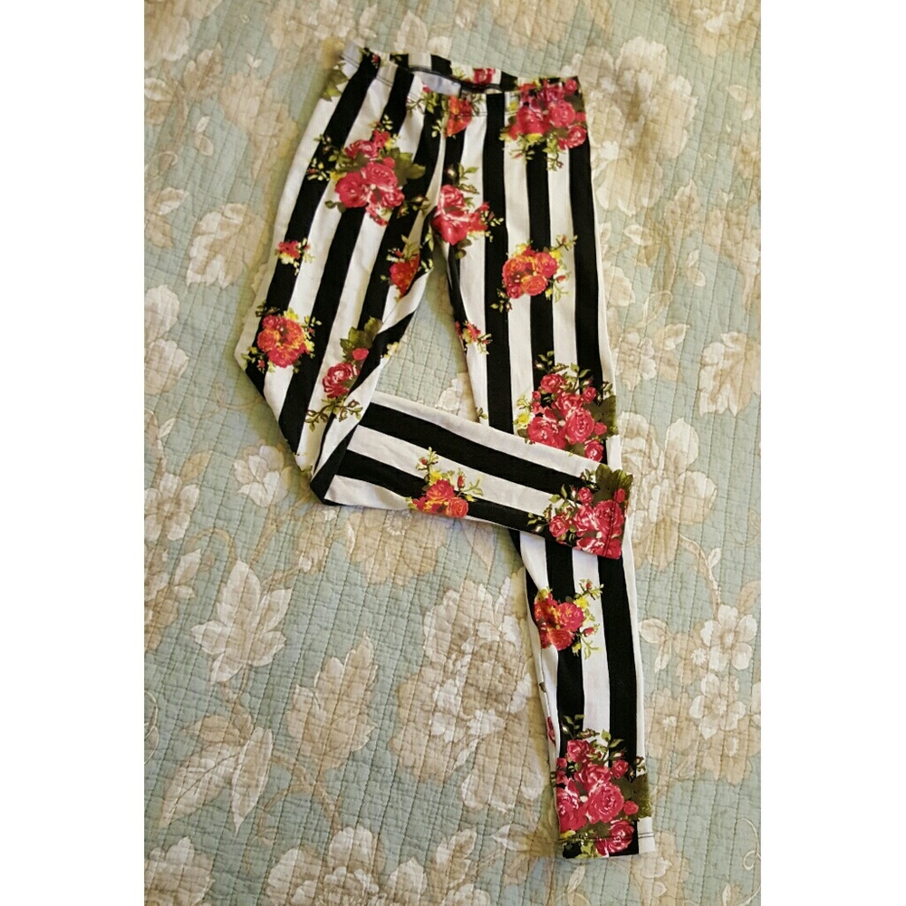 NOLLIE Striped Roses Leggings