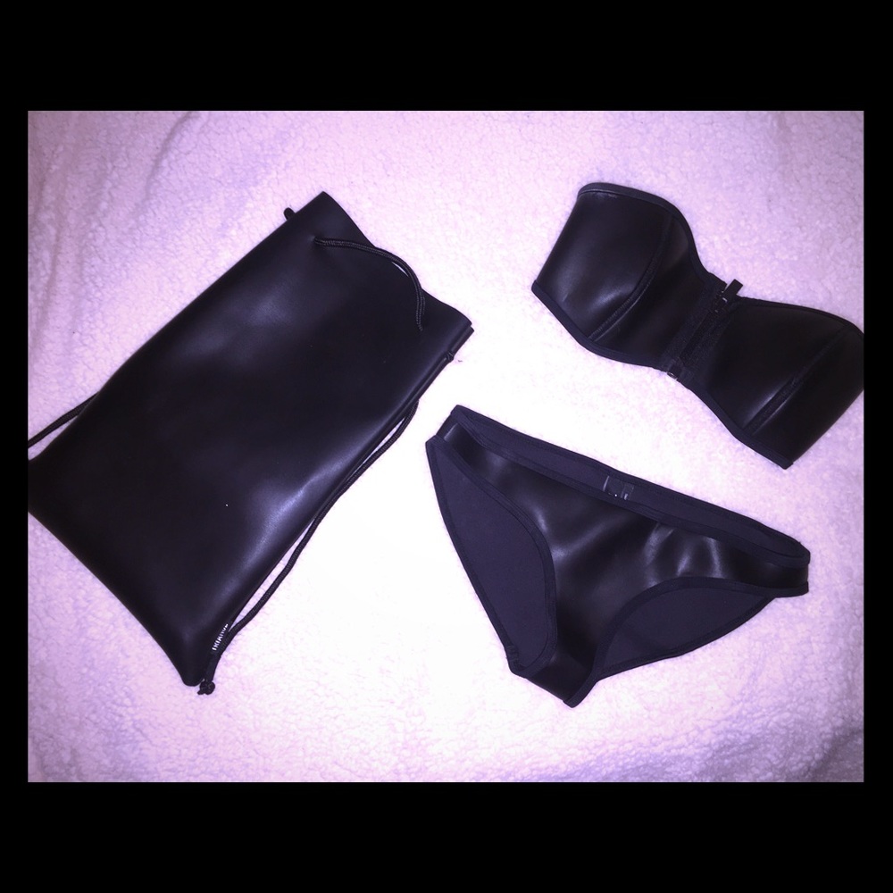 Triangl Neoprene Black Bandeau Bikini