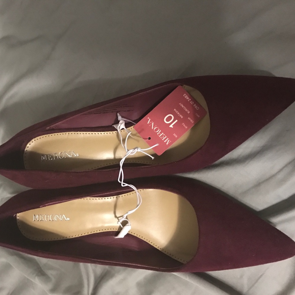 Maroon velvet heels
