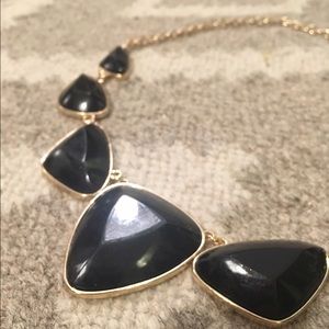 Black + Gold Gem Necklace