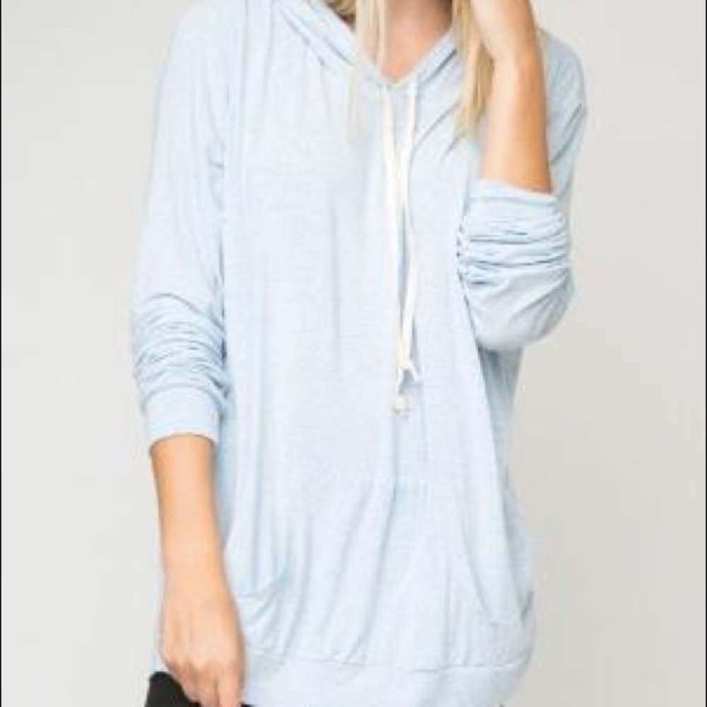 Baby blue light pull over sweatshirt