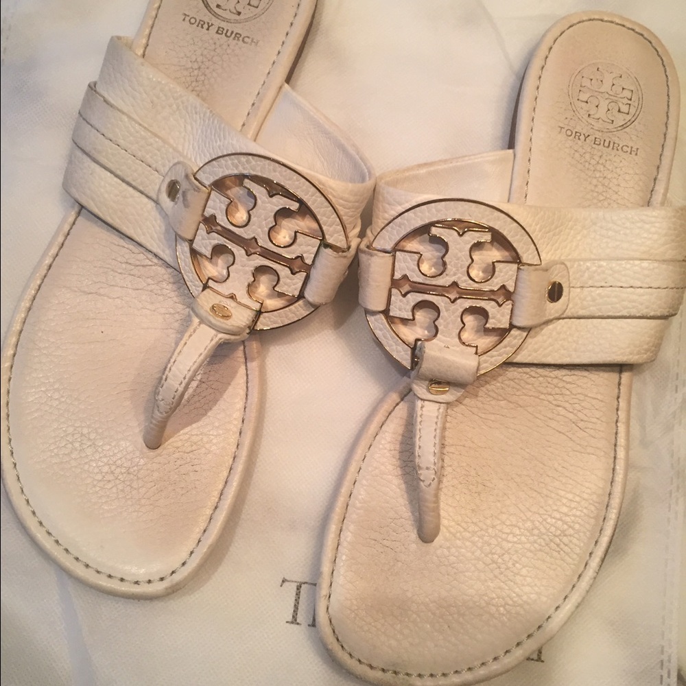 White Tory Burch Flip Flop / Sandals