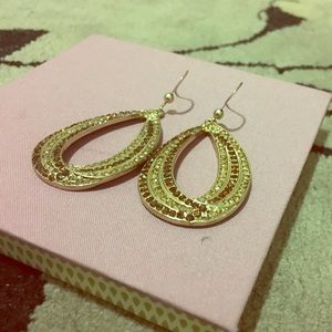INC gold plated chandelier earrings