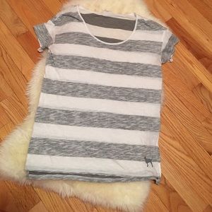 VS PINK Gray & White Striped Tshirt