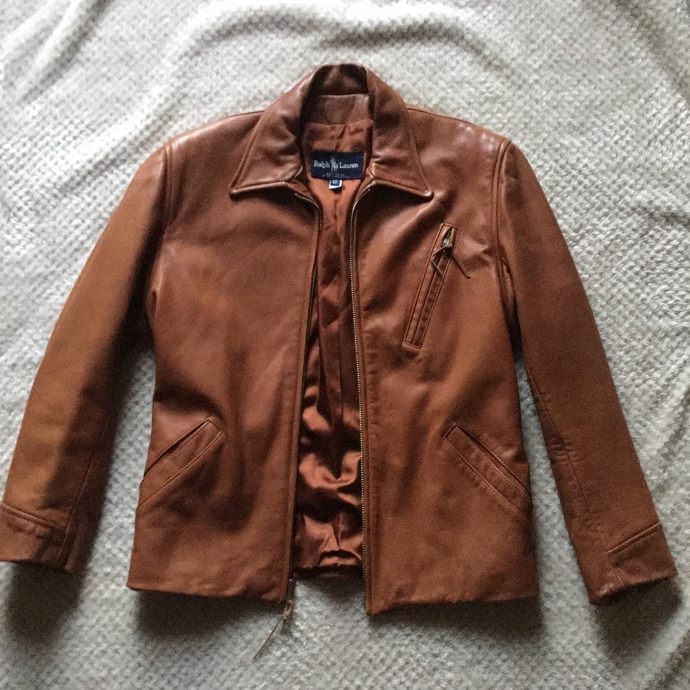Ralph Lauren size med Vintage 100% Leather Jacket