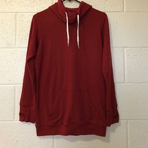 Albion Fit red cowell neck hoodie