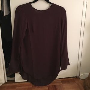 Never worn petite sheer burgundy dress