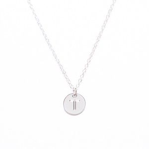T initial Necklace sterling silver necklace