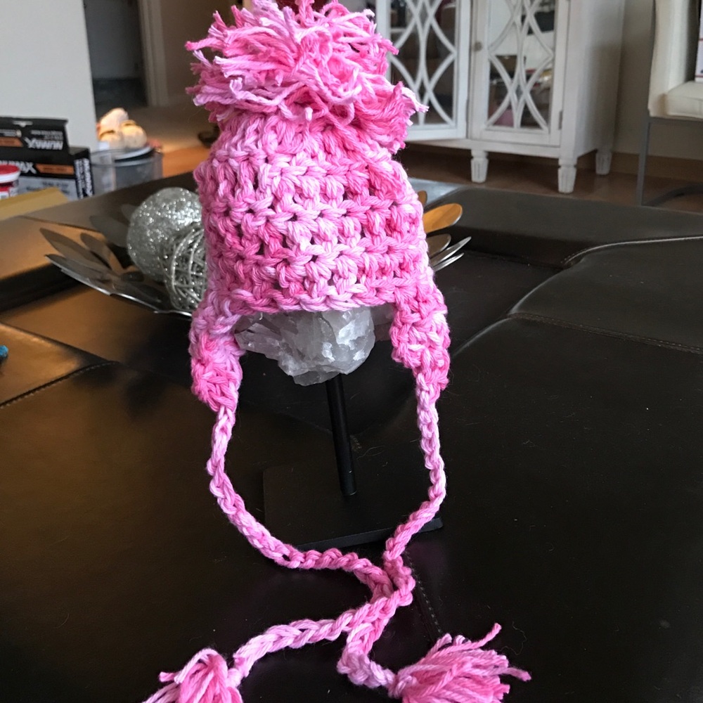 Pink Hand made cotton newborn hat!