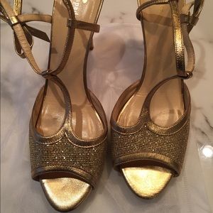 Kate Spade Gold T-Strap Heel