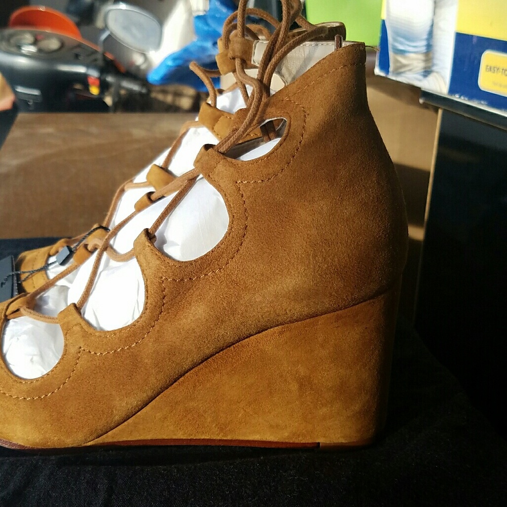 ZARA Authentic Leather Wrap Wedges - Picture 4 of 4