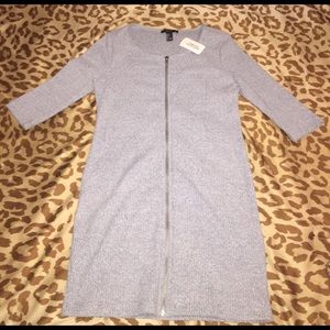 Gray zipper front forever 21 dress