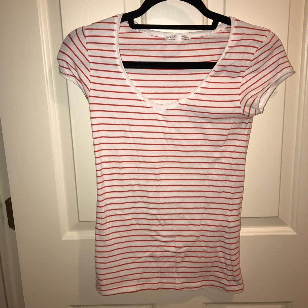 Zara striped basic tee