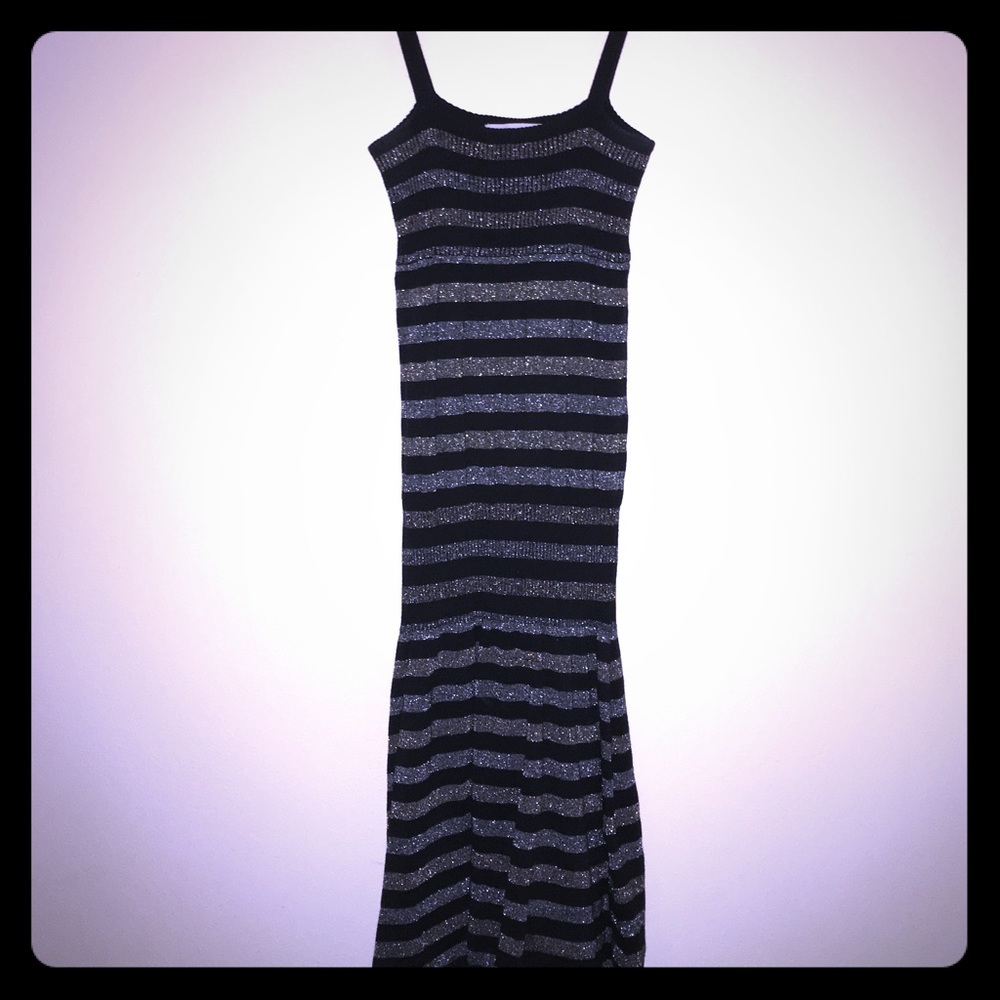Shimmer stripe sweater dress, size S