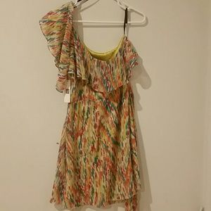 Multi color one shoulder dress