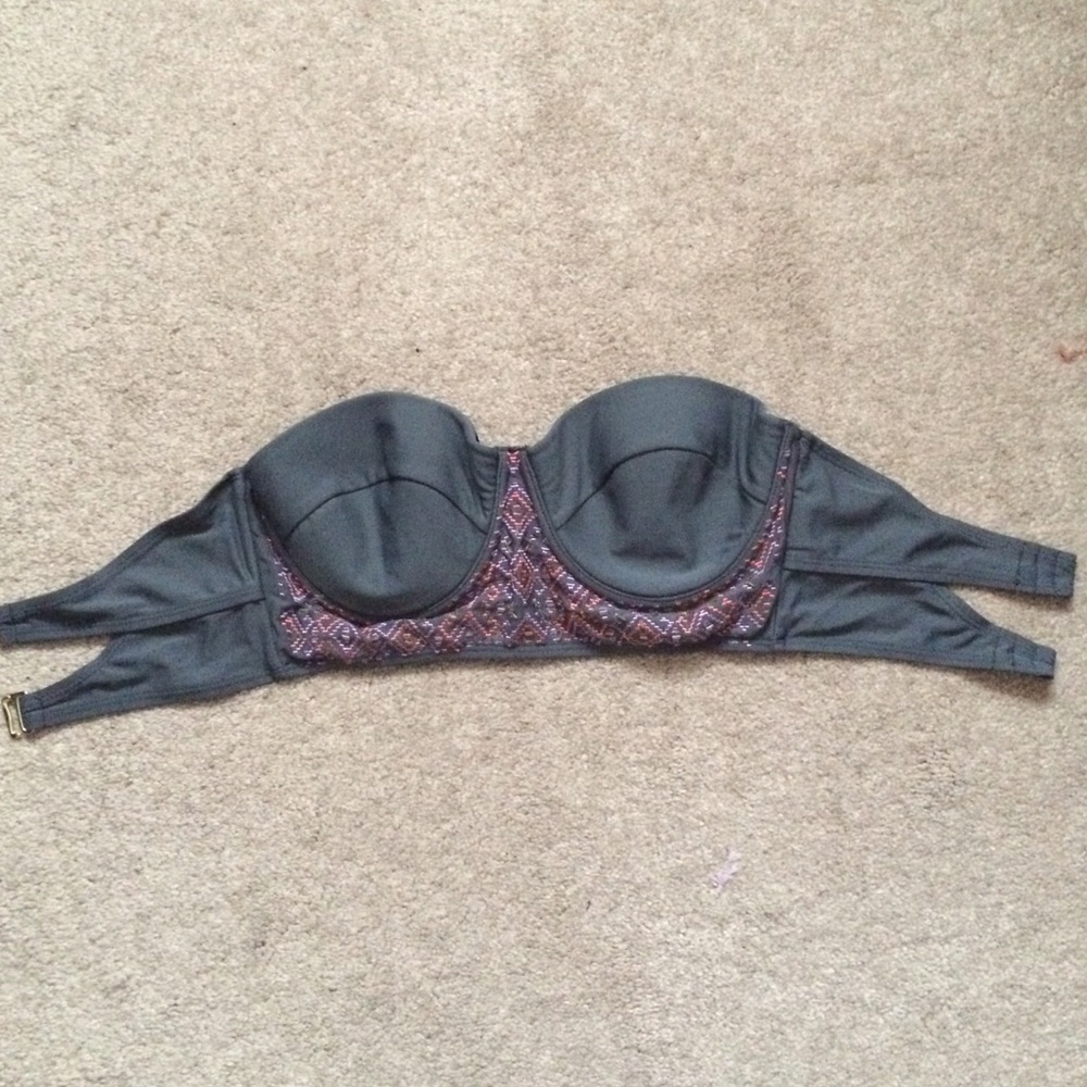 Gray/Purple Swim Top