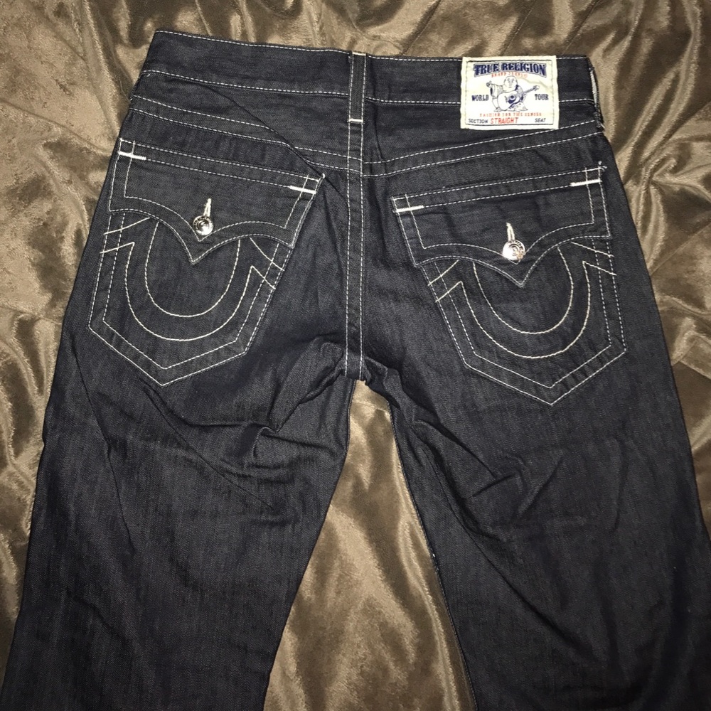 TRUE RELIGION JEANS STRAIGHT FIT DARK BLUE SIZE 32