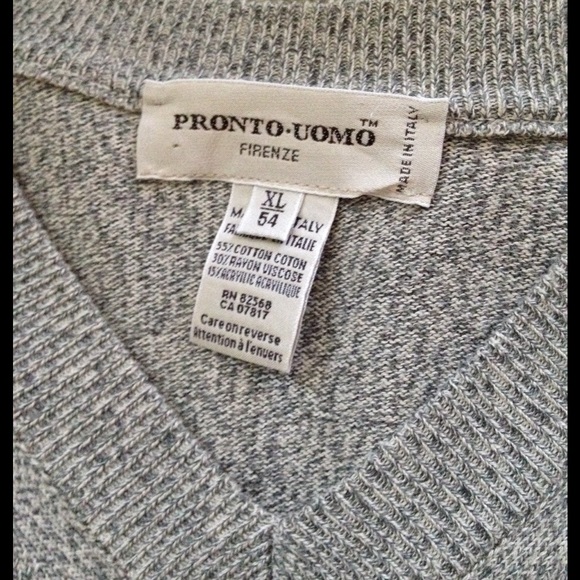 Italian COTTON BLEND V-NECK SWEATER SZ XL - Picture 2 of 5