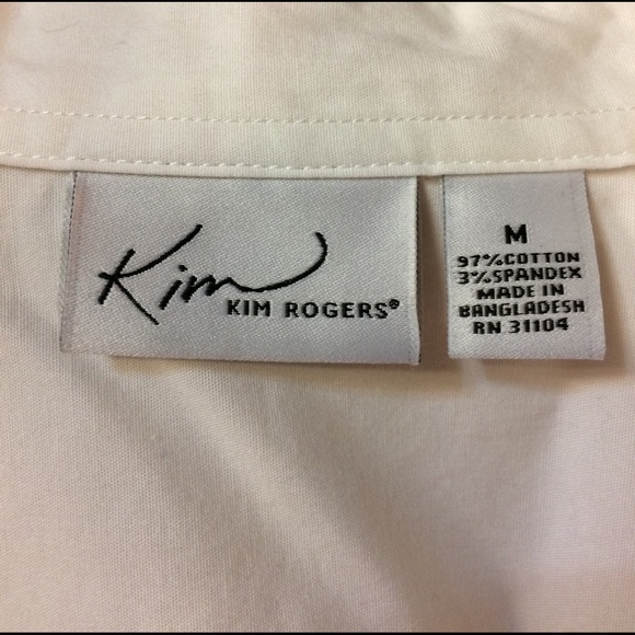 White Button Down 3/4 Top - Picture 3 of 4