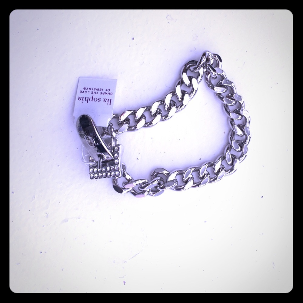 Lia Sophia silver chain buckle bracelet