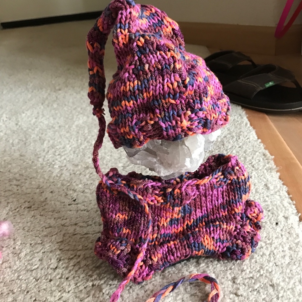 Hand made elfkin hat and diaper cover!
