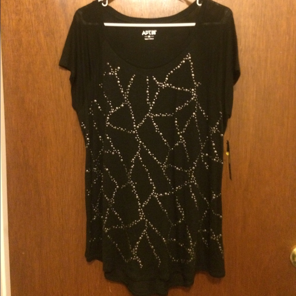 NWT NEW Black Top with metal design. Must Bundle