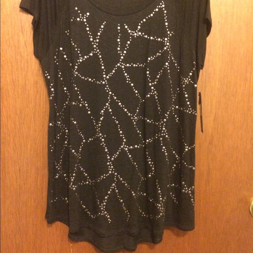NWT NEW Black Top with metal design. Must Bundle - Picture 2 of 4