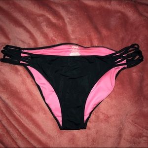 PINK Black Bikini Bottoms