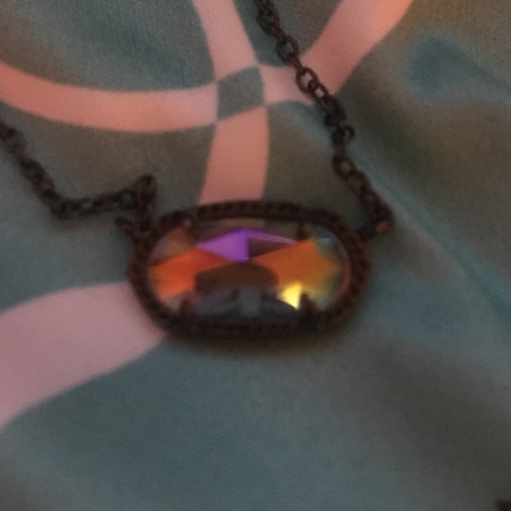 RARE Clear iridescent gun metal Kendra Scott