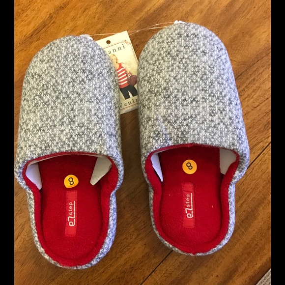 Gianni Venini Shoes - Gray and Red Knit Slippers