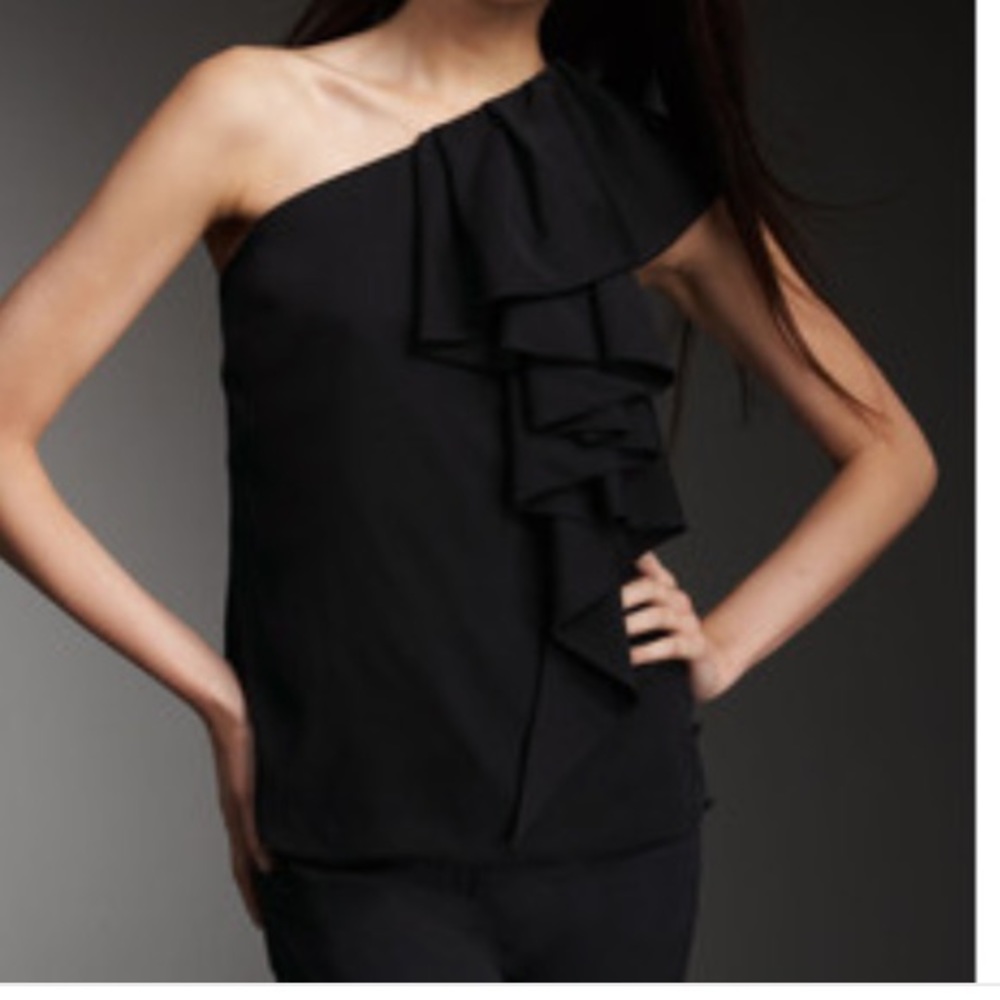 ๐HP๐ Robert Rodriguez One Shoulder Ruffle Top - Picture 1 of 4