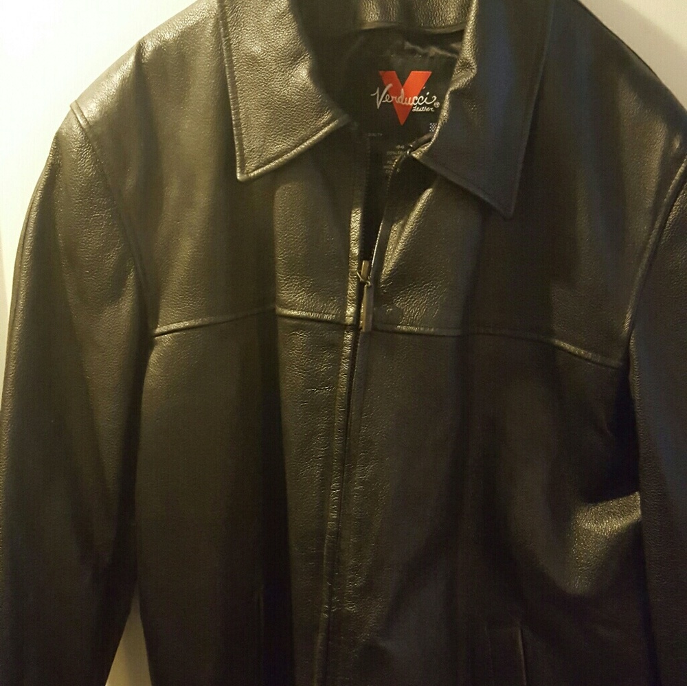 100% Black Leather Mens Jacket