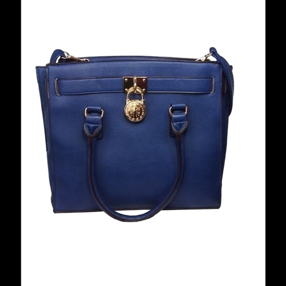 Handbags - Blue structured faux leather purse